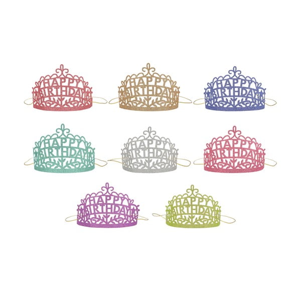 Papirnate krune u setu 8 kom Happy Birthday – Meri Meri