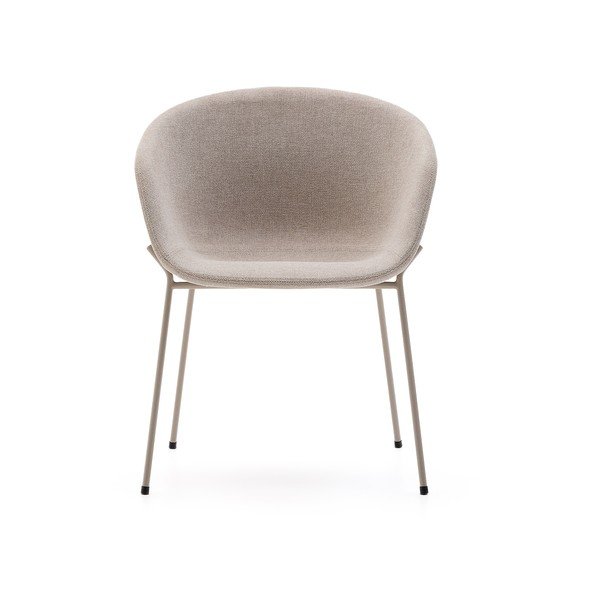 Bež podstavljena blagovaonska stolica s naslonima za ruke Yvette – Kave Home-image-3