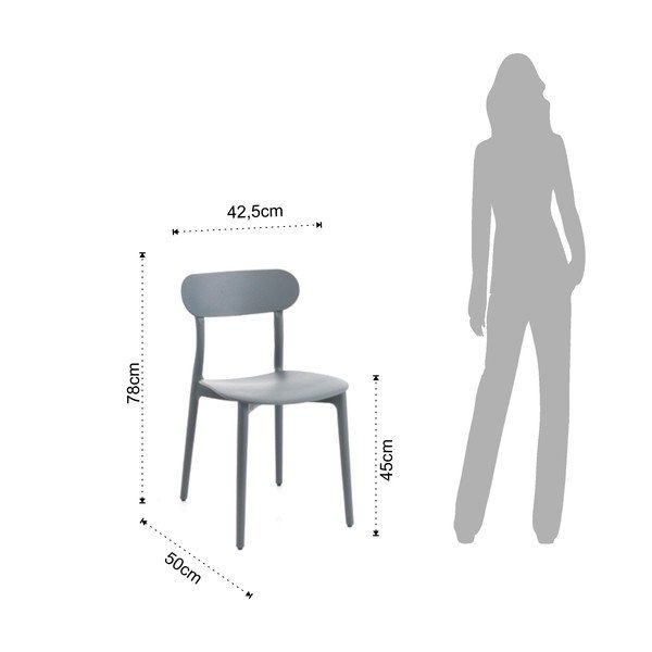 Siva plastična vrtna stolica Stoccolma - Tomasucci-image-3