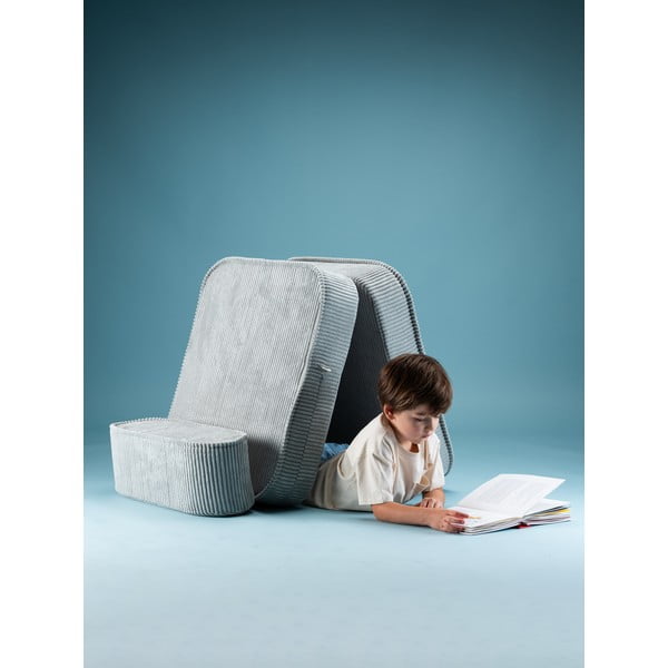 Mentol zelena dječja fotelja od samta Flip – Wigiwama-image-1