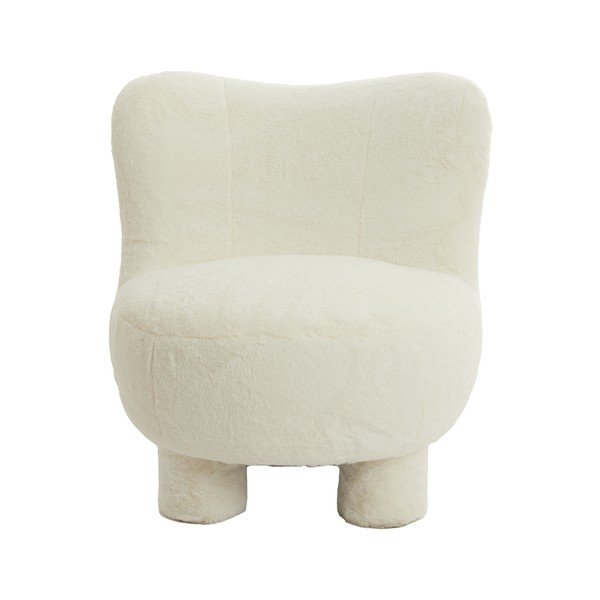 Krem fotelja od bouclé tkanine Kamovu – Light & Living-image-2