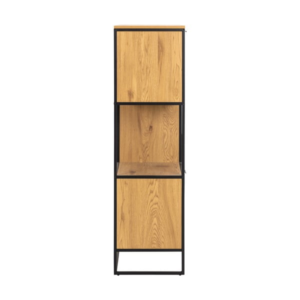 Crna polica za knjige u dekoru hrasta 85x141 cm Swindon - Actona-image-4