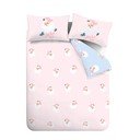 Ružičasta posteljina za bračni krevet 200x200 cm Vintage Christmas Santa – Catherine Lansfield