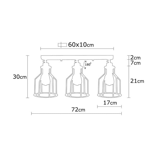 Crna/u zlatnoj boji stropna svjetiljka s metalnim sjenilom ø 17 cm Alacati – Opviq lights-image-3