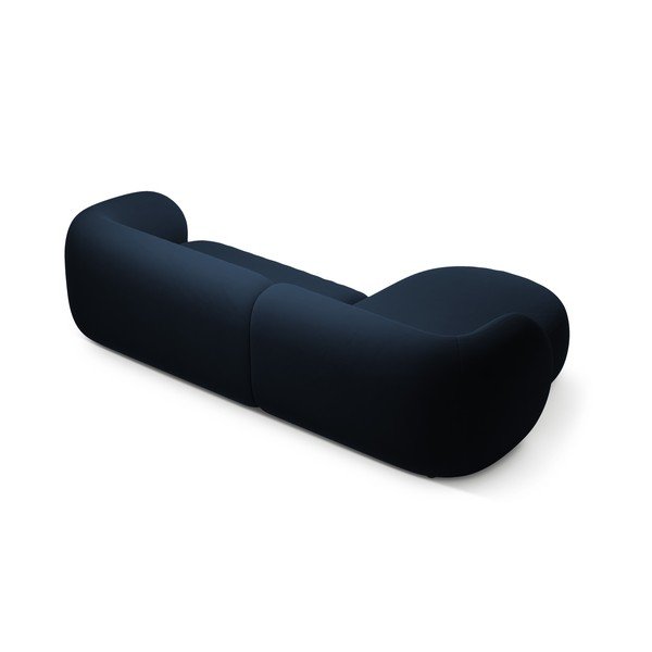 Plava baršunasta kutna garnitura (s lijevim kutom/s ležaljkom) Kate – Micadoni -image-2