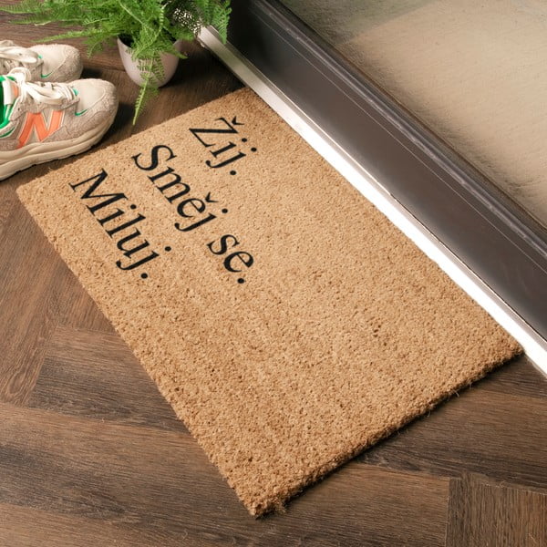 Otirač od kokosovih vlakana 40x60 cm Žij a Miluj – Artsy Doormats-image-1