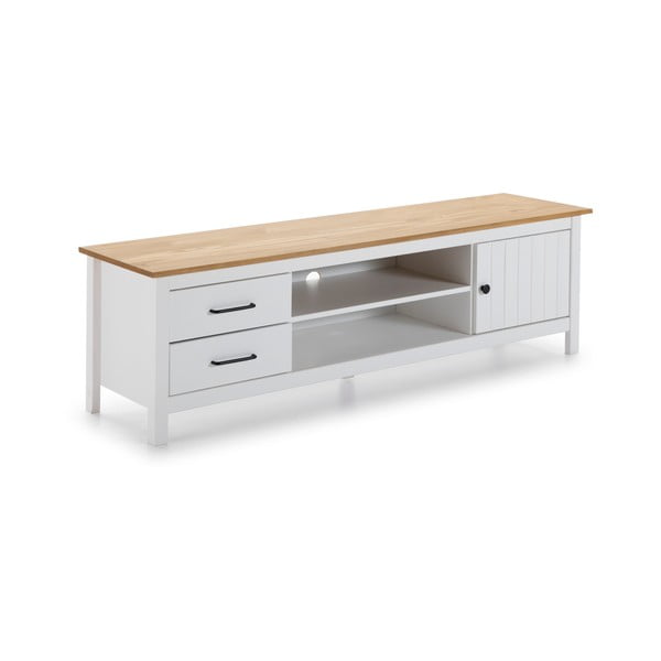 Bijela TV komoda od masivnog bora 158x47 cm Miranda – Marckeric-image-2