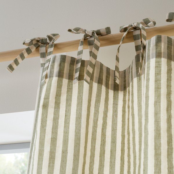 Zelena zavjesa 140x183 cm Zanzibar Woven Stripe – Pineapple Elephant-image-2