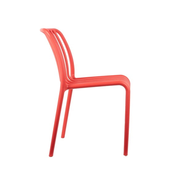 Svijetlo crvena plastična blagovaonska stolica Glee – Leitmotiv-image-1
