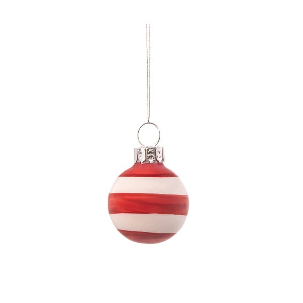 Stakleni ručno izrađeni božićni ukrasi u setu 12 kom ø 3 cm Bauble Stripe – Sass & Belle-image-2