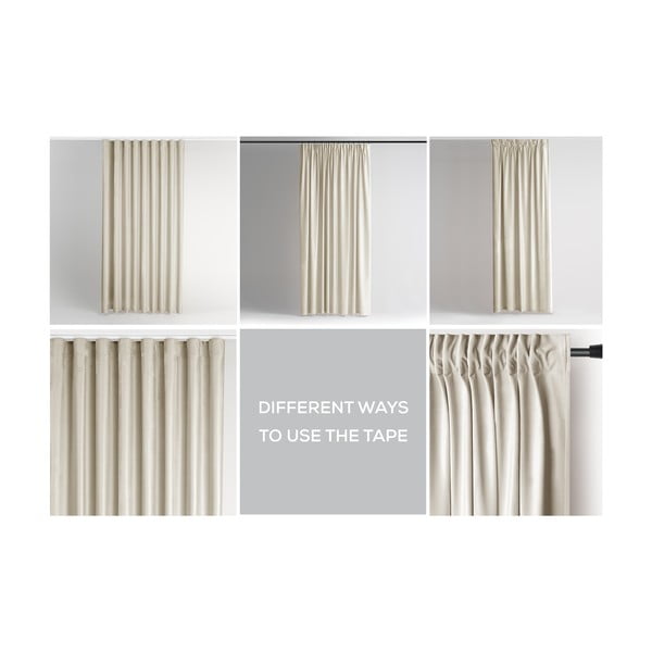 Bež zavjesa za djelomično zamračenje od samta 140x270 cm Pleat – Restilo-image-3