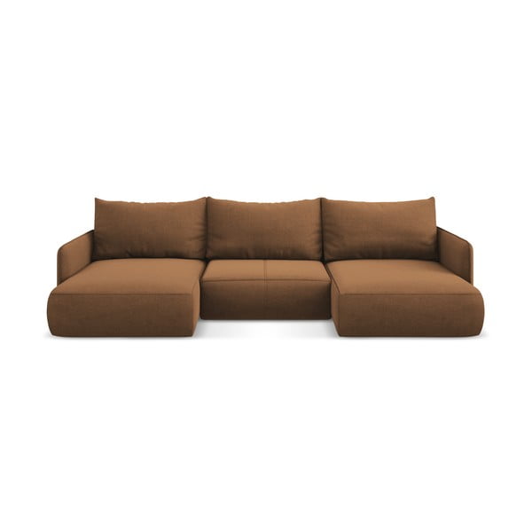 Narančasta sklopiva/s prostorom za odlaganje kutna garnitura Nanea – Makamii