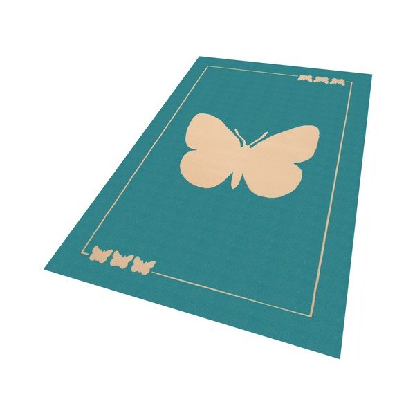 Dječji tirkizni tepih Zala Living Butterfly, 140 x 200 cm-image-1