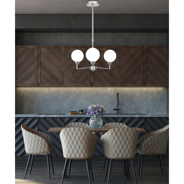 Visilica u srebrnoj boji sa staklenim sjenilom Logos - Candellux Lighting-image-1