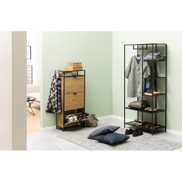 Crni otvoreni ormar 80x185 cm Newcastle – Actona-image-4