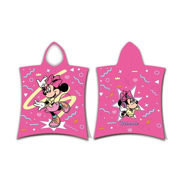 Ružičasti pamučan dječji pončo veličina za 3-8 godina Minnie "Sparkle" – Jerry Fabrics