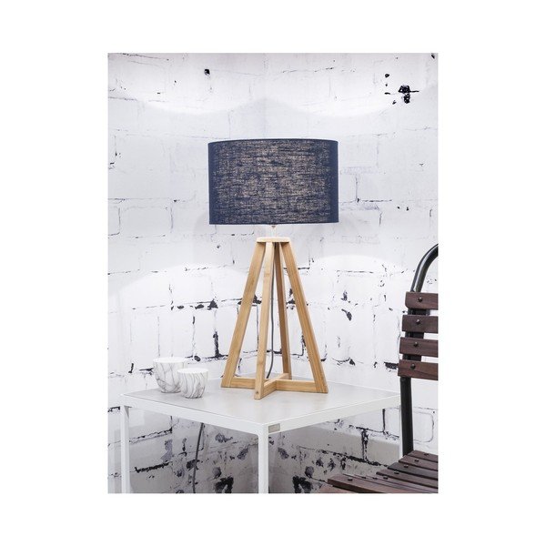 Stolna lampa s plavim sjenilom i Good &amp; Mojo Everest bambusovom konstrukcijom-image-1
