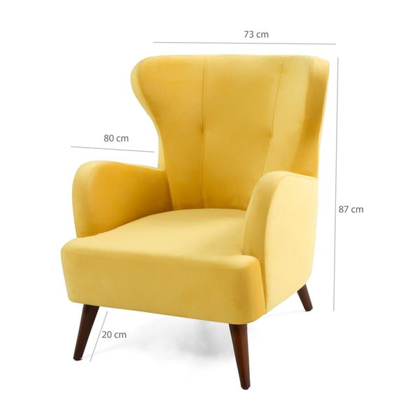 Žuta fotelja Balcab Home Jane-image-3