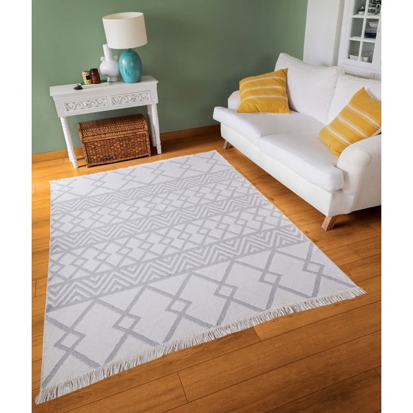 Bijelo-sivi pamučni tepih Oyo home Duo, 160 x 230 cm-image-1