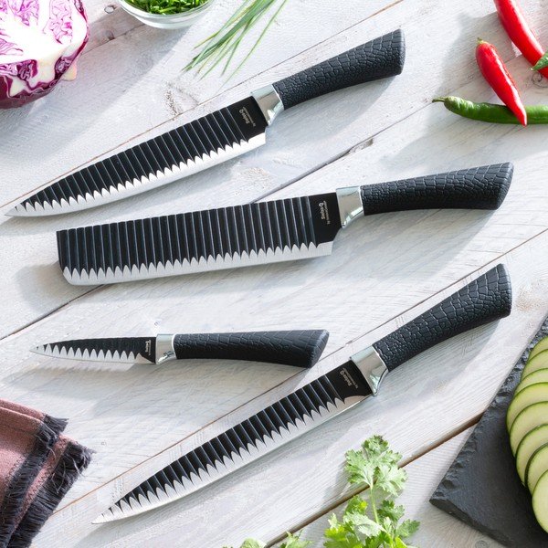 Set od 4 kuhinjska noža od nehrđajućeg čelika InnovaGoods Swiss Q Shark-image-3