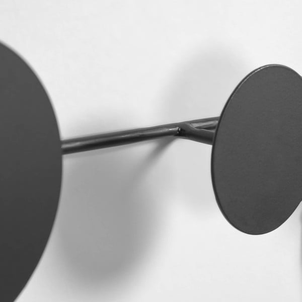 Crna metalna zidna vješalica Kave Home Vianela, 41 x 10 cm-image-2