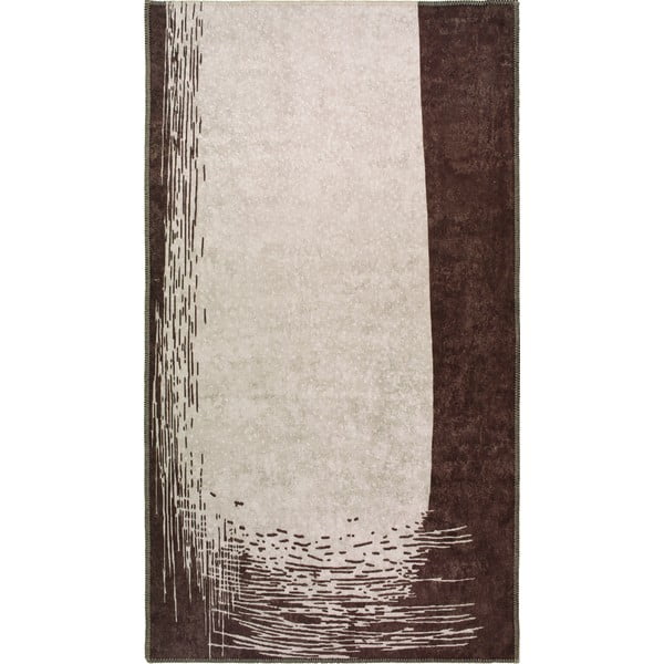 Tamno smeđe-krem perivi tepih 80x50 cm - Vitaus