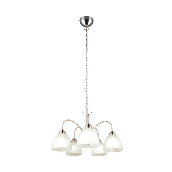 Bijela/u srebrnoj boji viseća svjetiljka sa staklenim sjenilom ø 55 cm Dobby – Trio-image-2