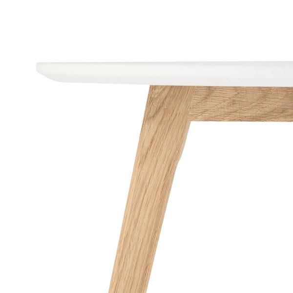 Bijela stolić za kavu sa nogama od hrastovog drveta Furnhouse Lifea, ø 60 cm-image-4