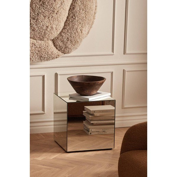 Stakleni pomoćni stol 45,5x45,5 cm Cube – Ellos Home-image-1