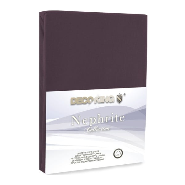 Smeđa elastična plahta DecoKing Nephrite, 80 - 90 cm-image-2