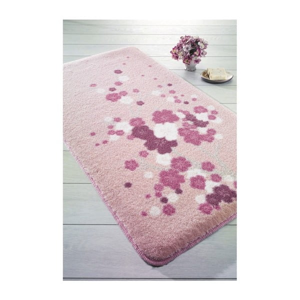 Ružičasti otirač za kupaonicu Confetti Bathmats sprej, 80 x 140 cm