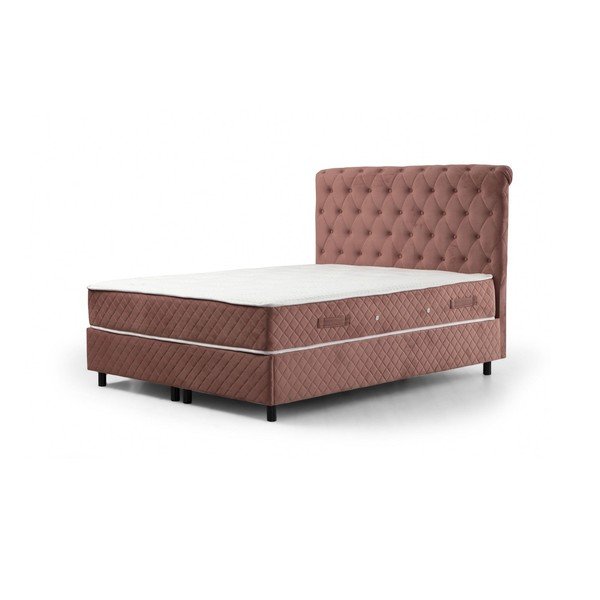 Ružičasti boxspring krevet s prostorom za odlaganje 140x200 cm Sonata – Kalune Design