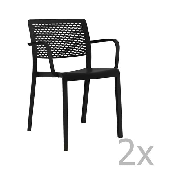 Set od 2 crne vrtne stolice Resol Trama