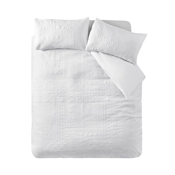 Bijela posteljina za bračni krevet/za produženi krevet 230x220 cm Folkstone Geo – Catherine Lansfield