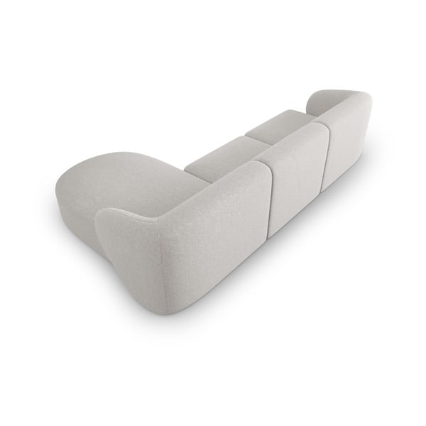 Svijetlo siva kutna garnitura od šenila (s desnim kutom/s ležaljkom) Paolo – Milo Casa-image-3