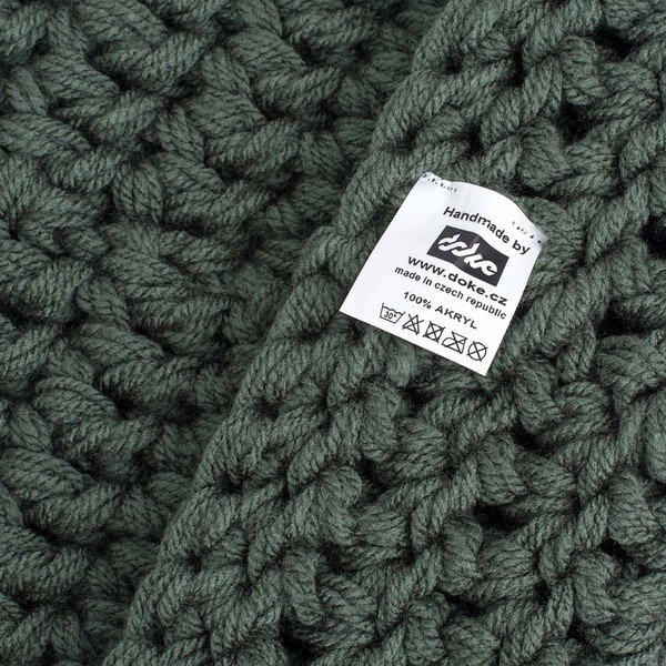 Maslinasto zeleni ručno kukičani okrugli okovratnik DOKE Tommy-image-2