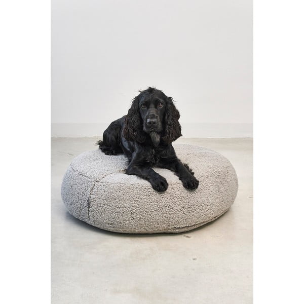 Sivi krevet za pse od boucle tkanine ø 90 cm Senso Pouffe Pebble M/L – MiaCara-image-3