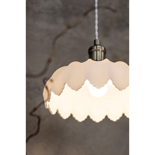 Bijela/mjedena viseća svjetiljka sa staklenim sjenilom ø 25,5 cm Kurage – Markslöjd-image-1