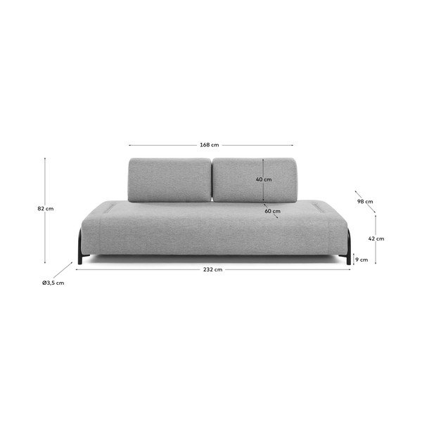 Svijetlosiva sofa Compo Kave Home-image-3