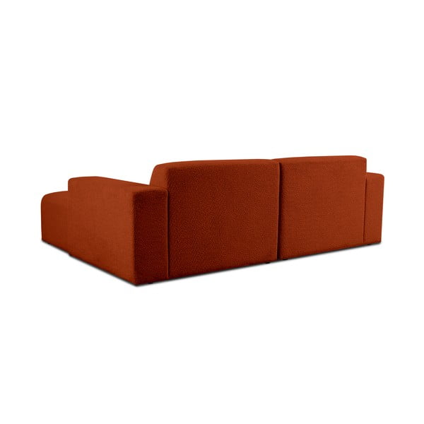 Ciglasta kutna garnitura od bouclé tkanine (s lijevim kutom) Roxy – Scandic-image-2