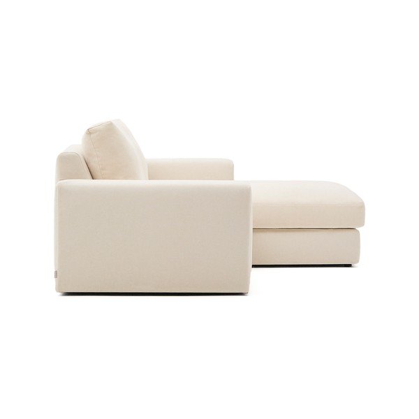 Bež kutna garnitura od šenila (s desnim kutom/s ležaljkom) Alea – Kave Home-image-3