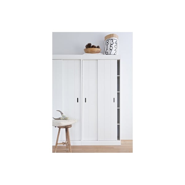 Bijeli drveni ormarić s kliznim vratima WOOOD Row-image-4