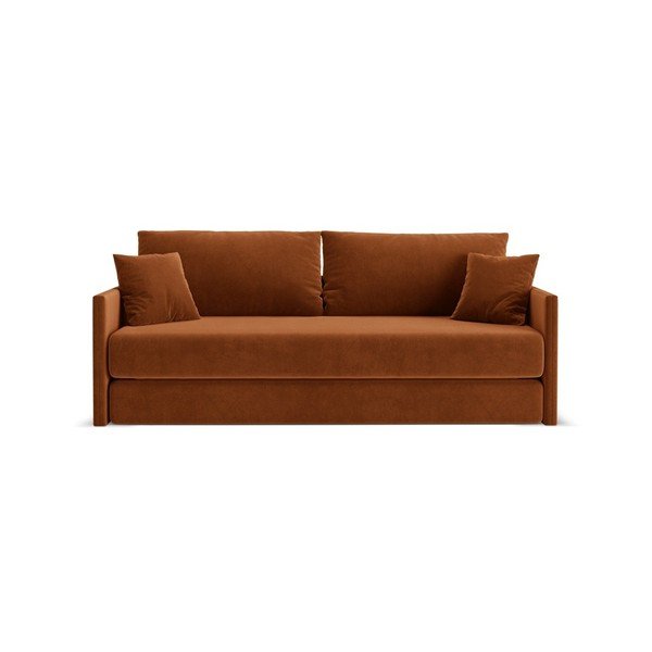 Baršunasti sklopiva sofa boja terakote 209 cm Shannon – Cosmopolitan Design