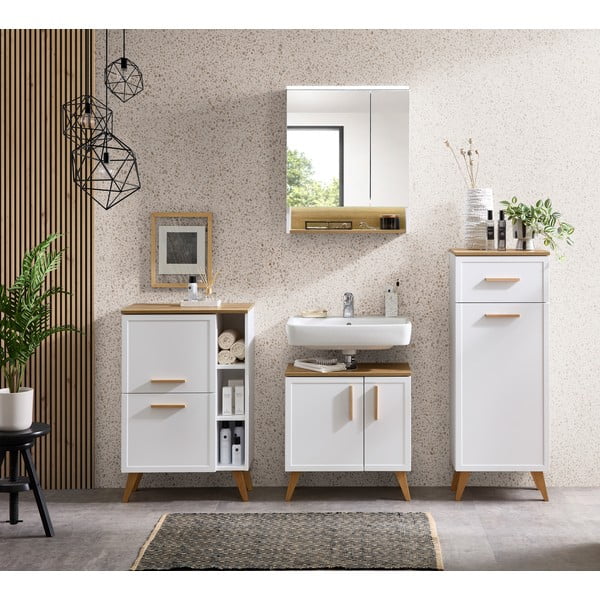 Bijeli nizak/zidni kupaonski ormarić 77x60 cm Quickset 383 – Pelipal-image-4