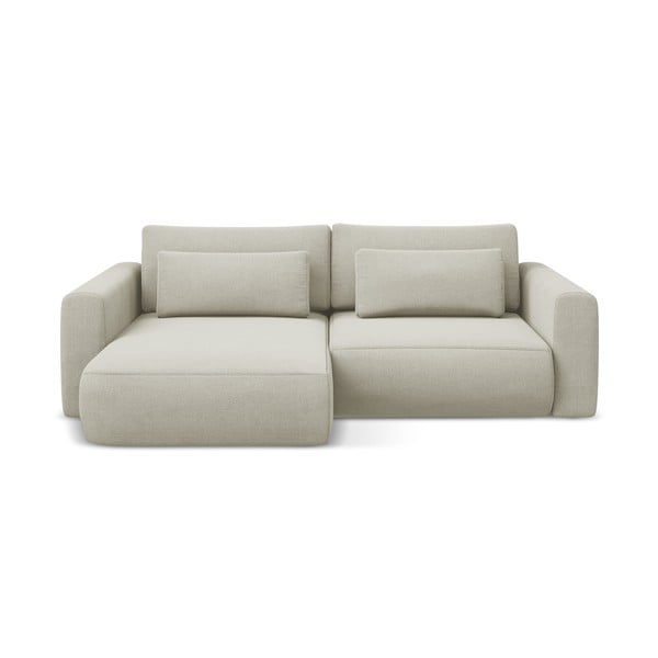 Bež sklopiva/s prostorom za odlaganje kutna garnitura (s lijevim kutom/s ležaljkom) Kapua – Makamii