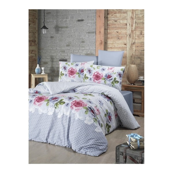Pamučna posteljina s posteljinom za bračni krevet Isabella Malo, 200 x 220 cm