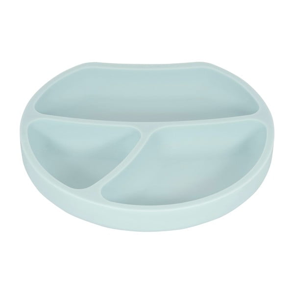Svijetlo plavi silikonski dječji tanjur 19x20,5 cm – Kindsgut-image-2