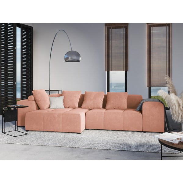 Ružičasti baršunasti jastuk za modularnu sofu Rome Velvet - Cosmopolitan Design-image-4