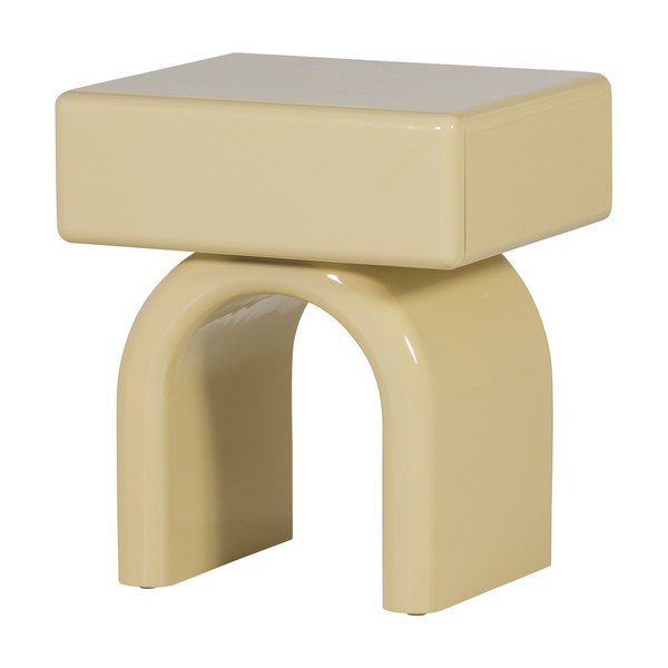 Svijetlo žuti noćni ormarić u sjajnom dekoru Zorel – WOOOD-image-2