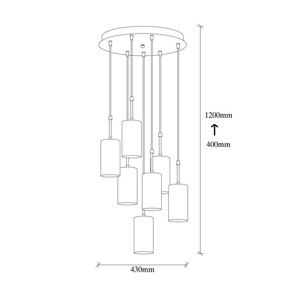 Viseća svjetiljka za 7 žarulja u zlatnoj boji Opviq lights Kem Tube-image-3